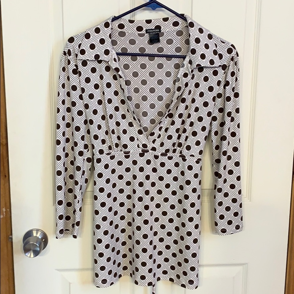 Maurice’s Brown and beige shirt